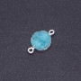 Light Turquoise “Druze” Connector, Acrylic “Silver”, Diameter 14mm L3mm
