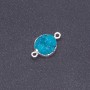 Dark Turquoise “Druze” Connector, Acrylic “Silver”, Diameter 14mm L3mm