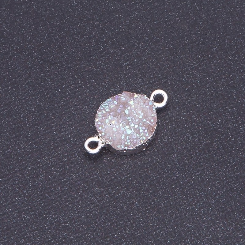 White Cosmos “Druze” Connector, Acrylic “Silver”, Diameter 14mm L3mm