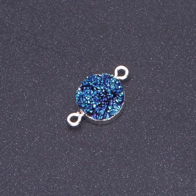 Blue Cosmos “Druze” Connector, Acrylic “Silver”, Diameter 14mm L3mm