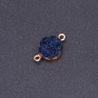 Dark Blue "Druzy" Connector, Acrylic "Gold", 14mm Diameter, L3mm