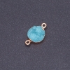 Light Turquoise "Druzy" Connector, Acrylic "Gold", 14mm Diameter, L3mm