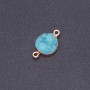 Light Turquoise "Druzy" Connector, Acrylic "Gold", 14mm Diameter, L3mm