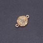 Gold "Druzy" Connector, Acrylic "Gold", 14mm Diameter, L3mm