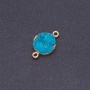 Dark Turquoise "Druzy" Connector, Acrylic "Gold", 14mm Diameter, L3mm