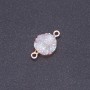 White Cosmos "Druzy" Connector, Acrylic "Gold", 14mm Diameter, L3mm