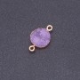 Lilac "Druzy" Connector, Acrylic "Gold", 14mm Diameter, L3mm