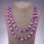 Long Purple and Pink Mother-of-Pearl Coin Necklace, 12mm Diameter, 120cm