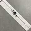 Black Flower Bracelet with White Rhinestones, 19mm Diameter, 16-19cm+ Length