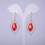 Earrings with Red Crystals, 54mm Length