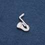 Musical Brooch "Saxophone" 28x25mm, metal color "silver"