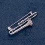 Musical Brooch "Trumpet" 47x14mm, metal color "silver"
