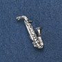 Musical Brooch "Saxophone" 38x18mm, metal color "silver"