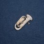 Musical Brooch "Trumpet" 47x26mm, metal color "gold"