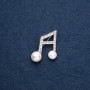 Clearance Musical Brooch "Note" 30x34mm Silver Metal Color