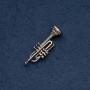 Musical Brooch "Trumpet", 48x16mm, Bronze Metal