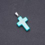 Cross Pendant, Turquoise Stone (Pressed), 25x18mm