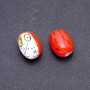 Findings Ceramic Bead Owl Orange, Pack of 2, 22x16mm