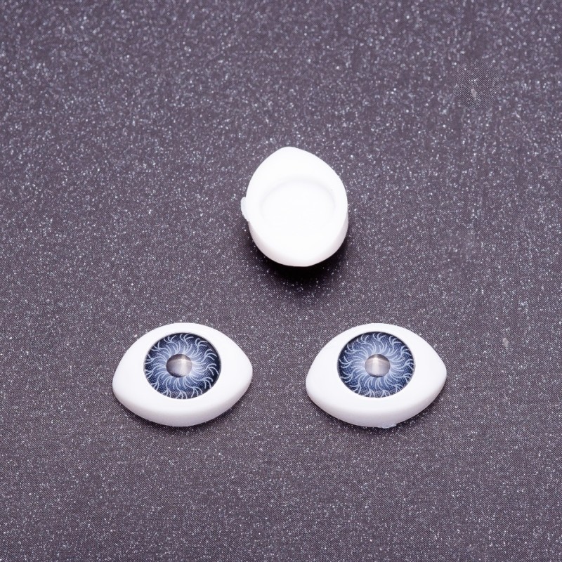 "Craft Eyes" Hardware Pair, Gray Pupil Color, 7mm Diameter, 10x13mm, Pack of 50 Pairs