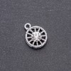 Round Pendant with White Rhinestone, diameter 15mm, L0mm