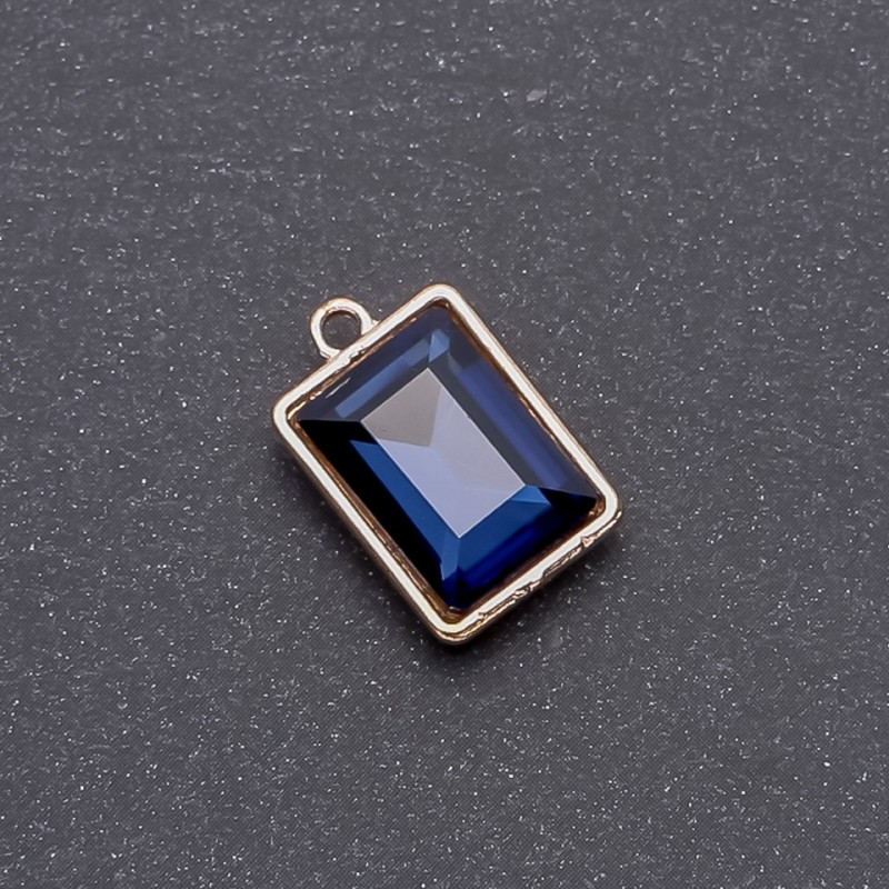 Pendant with Blue Crystal, 17x12x19mm