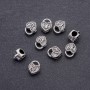 Pandora-Style Heart Bead Charm, diameter 10x12mm, hole diameter 4.8mm, pack 20g +/- 9 pcs