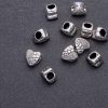 Pandora-Style Heart Bead Charm, diameter 10x9mm, hole diameter 4.5mm, pack 20g +/- 11 pcs