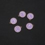 Findings Pendant Clock Lilac Enamel 14x17mm, Pack of 5