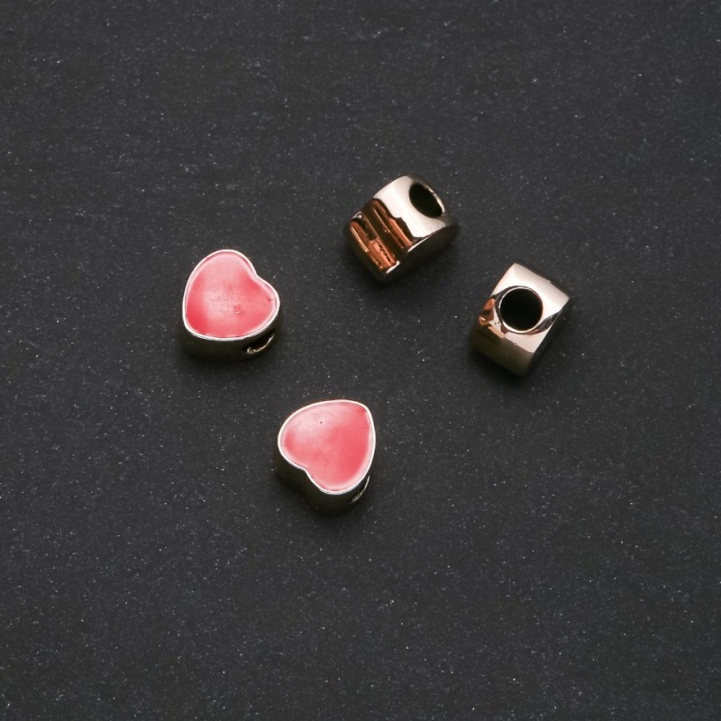 Findings Pandora Heart Insert 11x11mm, Hole Diameter 4.5mm, Pack of 4, Yellow Metal