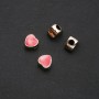 Findings Pandora Heart Insert 11x11mm, Hole Diameter 4.5mm, Pack of 4, Yellow Metal