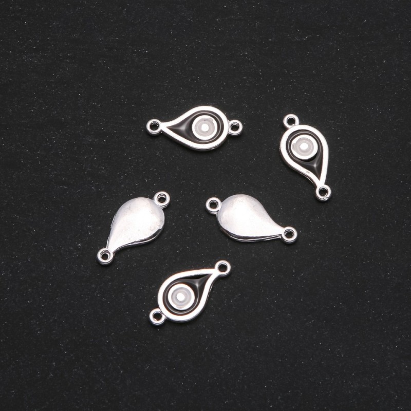 Findings Egyptian Eye Connector 11x22mm, Pack of 5, Gray Metal
