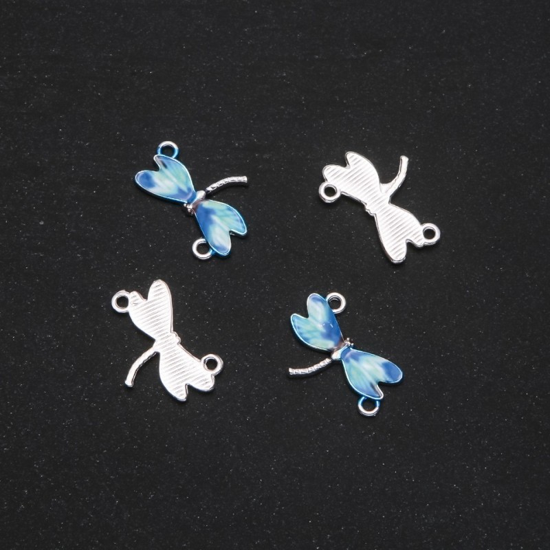 Findings Dragonfly Connector Light Blue Enamel 22x16mm, Pack of 4