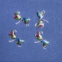 Dragonfly Connector Finding, Colorful Print Enamel, 22x16mm, Pack of 4