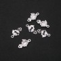 Fish Connector Finding, Black Enamel, 22x13mm, Pack of 6, Gray Metal
