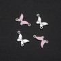 Butterfly Connector Finding, Pink Enamel, 24x12mm, Pack of 4