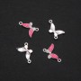 Butterfly Connector Finding, Raspberry Enamel, 24x12mm, Pack of 4
