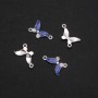 Butterfly Connector Finding, Blue Enamel, 24x12mm, Pack of 4