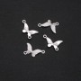 Butterfly Connector Finding, White Enamel, 24x12mm, Pack of 4