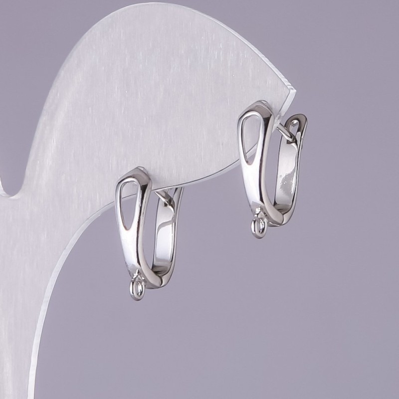Earring Hooks, "Silver" Color, 17x5mm