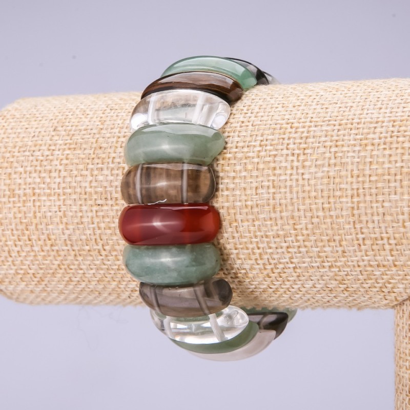 Assorted Stone Link Bracelet, 25x10mm