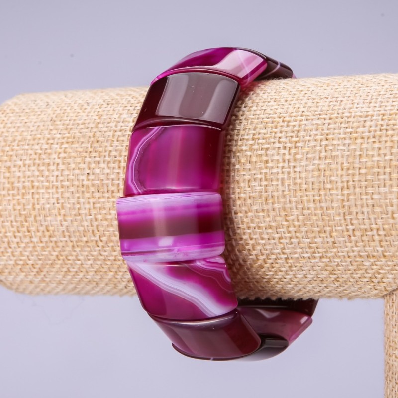 Agate Link Bracelet, 15x25mm, Circumference 18cm