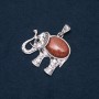 Elephant Pendant with Natural Aventurine "Golden Sand" Stone, 44x40x50mm