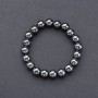 Hematite Smooth Bead Bracelet on Elastic, 8mm Diameter
