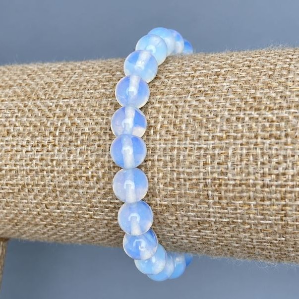 Moonstone Bracelet, Smooth Beads, Diameter 8mm