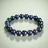 Natural Stone Aventurine "Blue Sand Cairo Night" Bracelet on Elastic, Smooth Beads, 12mm