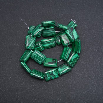 Malachite Beads (Pressed), Rectangle, 13x18x4mm, Strand, 39cm Length