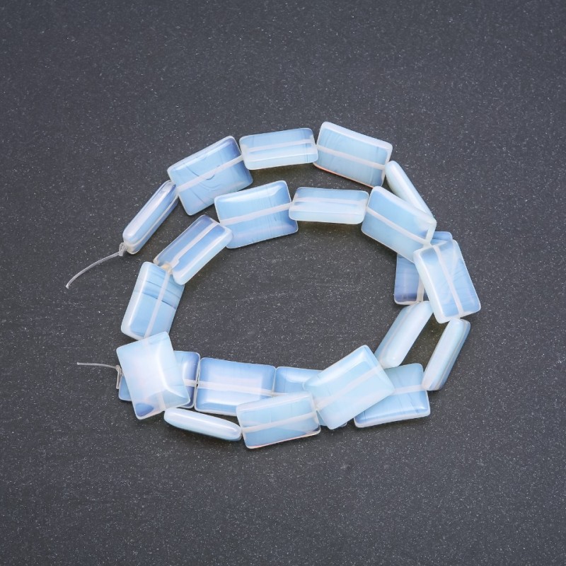 Beads Moonstone (Synthetic) Rectangle, size 13x18x4mm, strand length 39cm