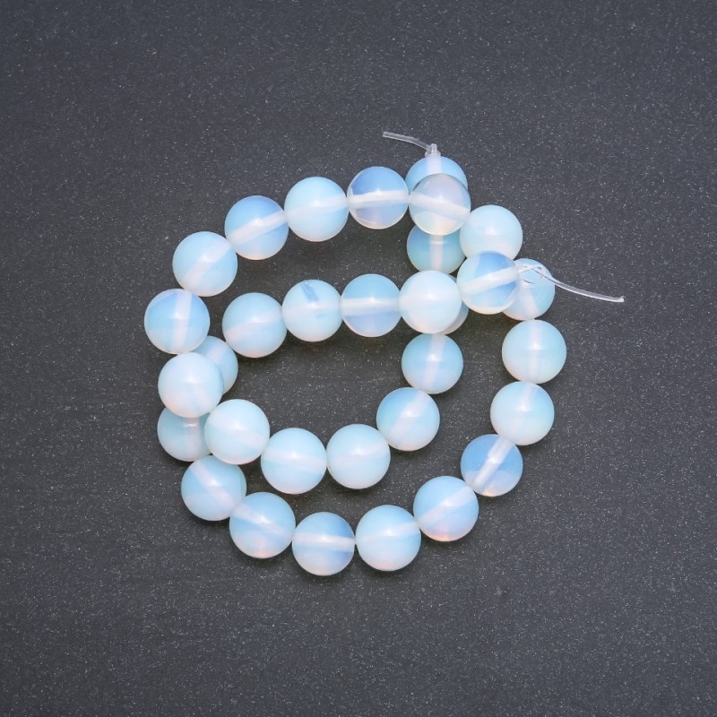 Beads Moonstone (Synthetic) Round, diameter 12mm, strand length 37cm+