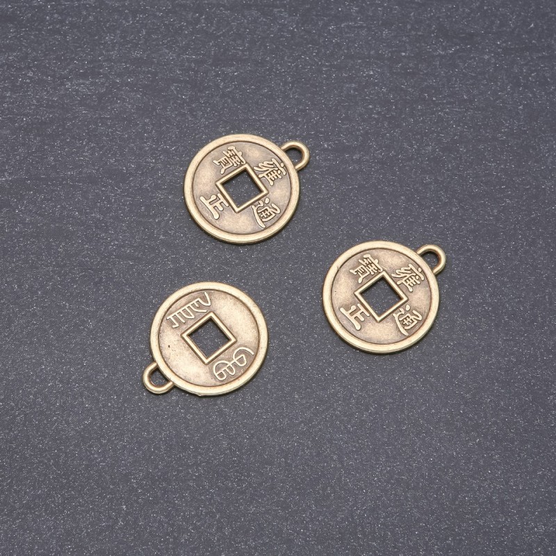 Chinese Coin Pendant Finding 20mm, 20g pack +/-12pcs