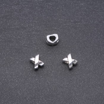 "X" Insert Bead Finding, 9x8mm, Pack 20g +/- 16pcs
